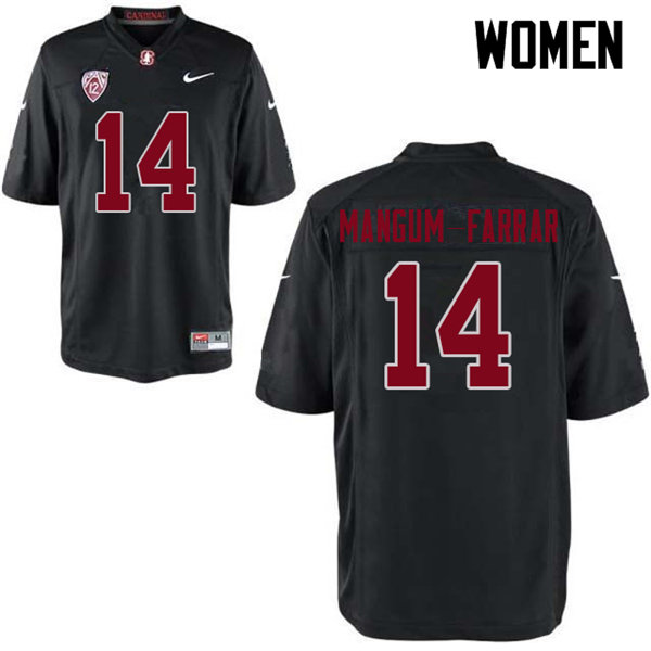 Women #14 Jacob Mangum-Farrar Stanford Cardinal College Football Jerseys Sale-Black - Click Image to Close